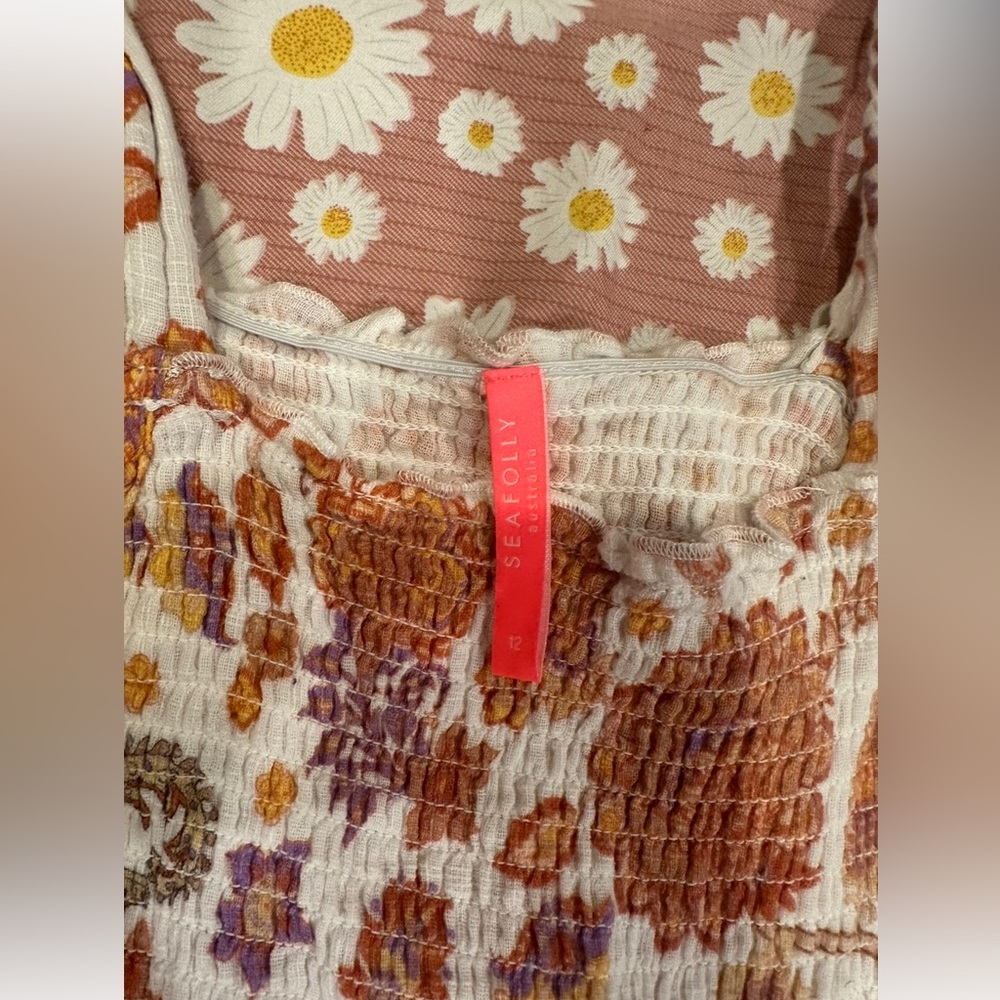 Seafolly girls 12 love paisley 3 tiered maxi OR women’s xs/s - Picture 7 of 15